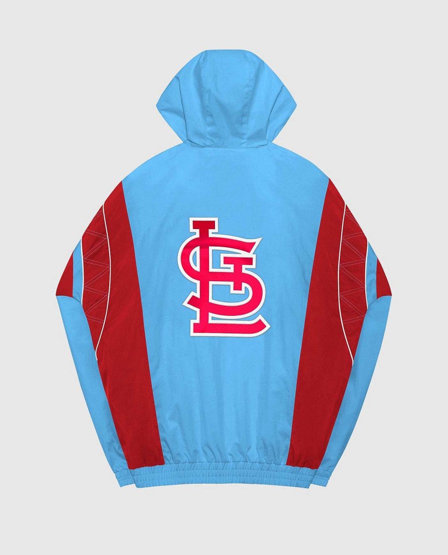 Mlb STARTER | Jacke Mit Halbem Reisverschluss Der St. Louis Cardinals Heimmannschaft Kardinalshellblau