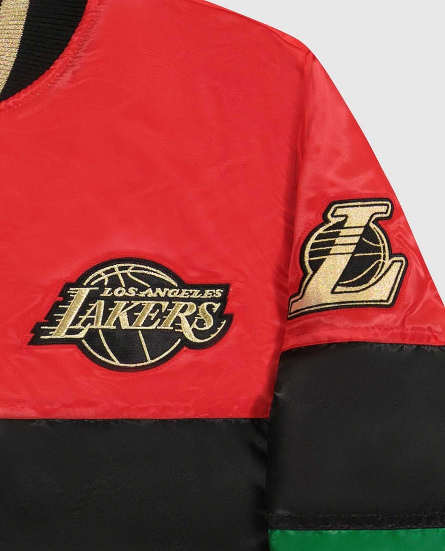 Nba STARTER | Ty Mopkins Black History Month Los Angeles Lakers Jacke Mit Durchgehendem Reisverschluss Lakersrotschwarzgrun