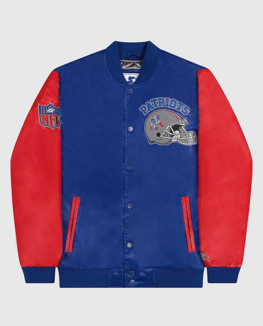 Nfl STARTER | New England Patriots Varsity Satin Full-Snap-Jacke Patriotsblau