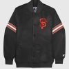 Mlb STARTER | San Francisco Giants Varsity Satin Full-Snap-Jacke Schwarz