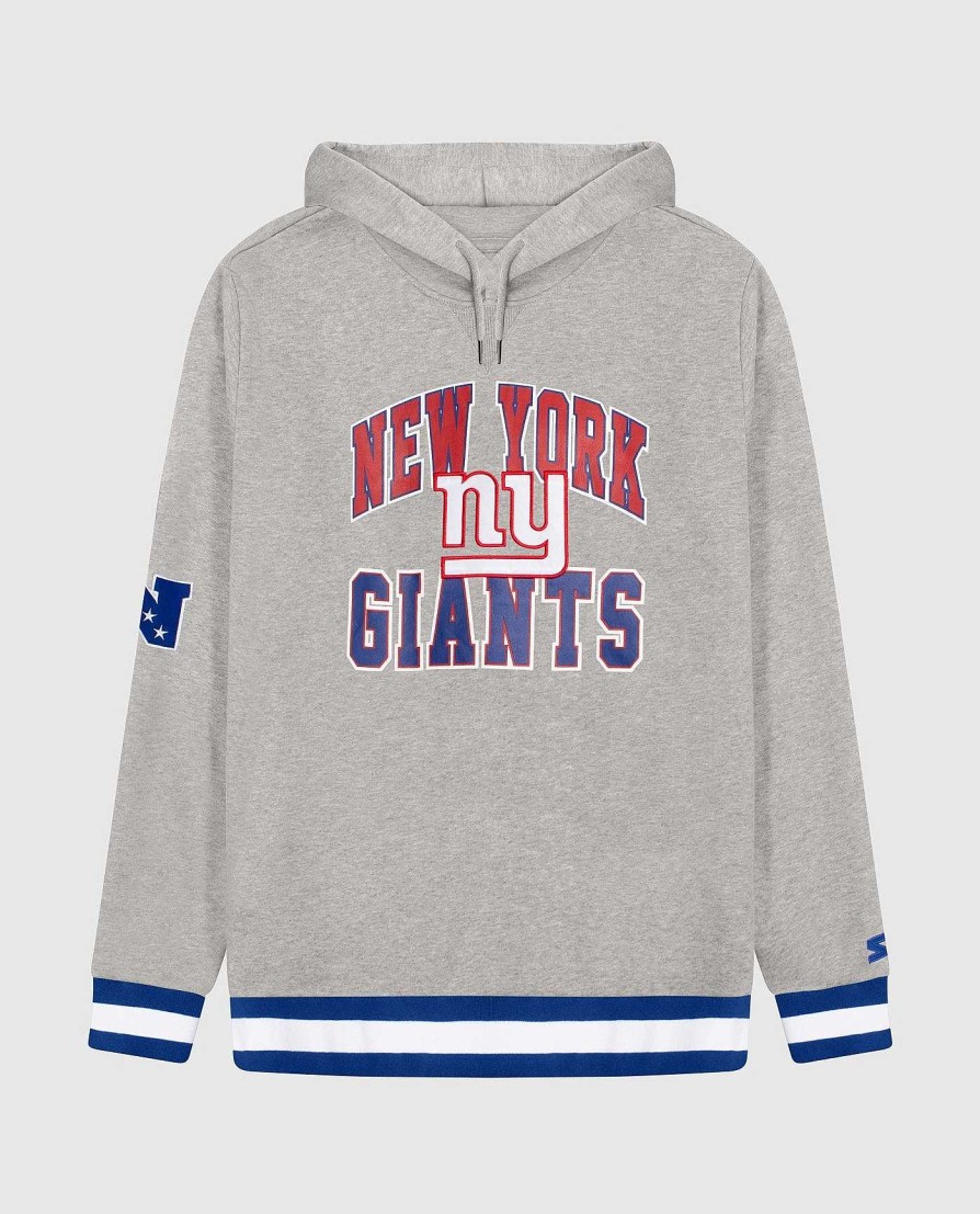 Nfl STARTER | Strick-Hoodie-Sweatshirt Der New York Giants Heidegrau