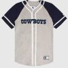 Nfl STARTER | Baseballtrikot Der Dallas Cowboys Aus Baumwolle Mit Knopfleiste Vorne Cowboysgrau