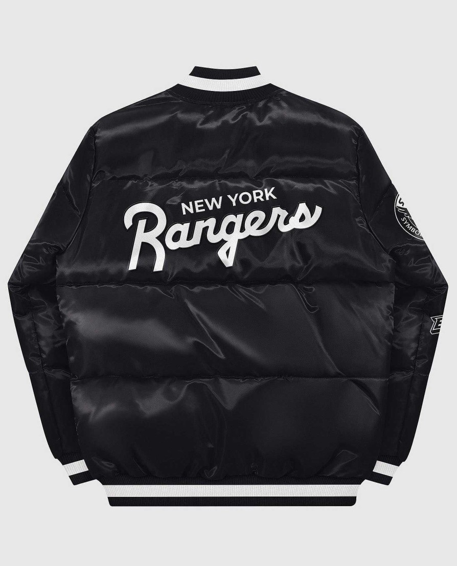 Nhl STARTER | New York Rangers Daunen-Pufferjacke Schwarz