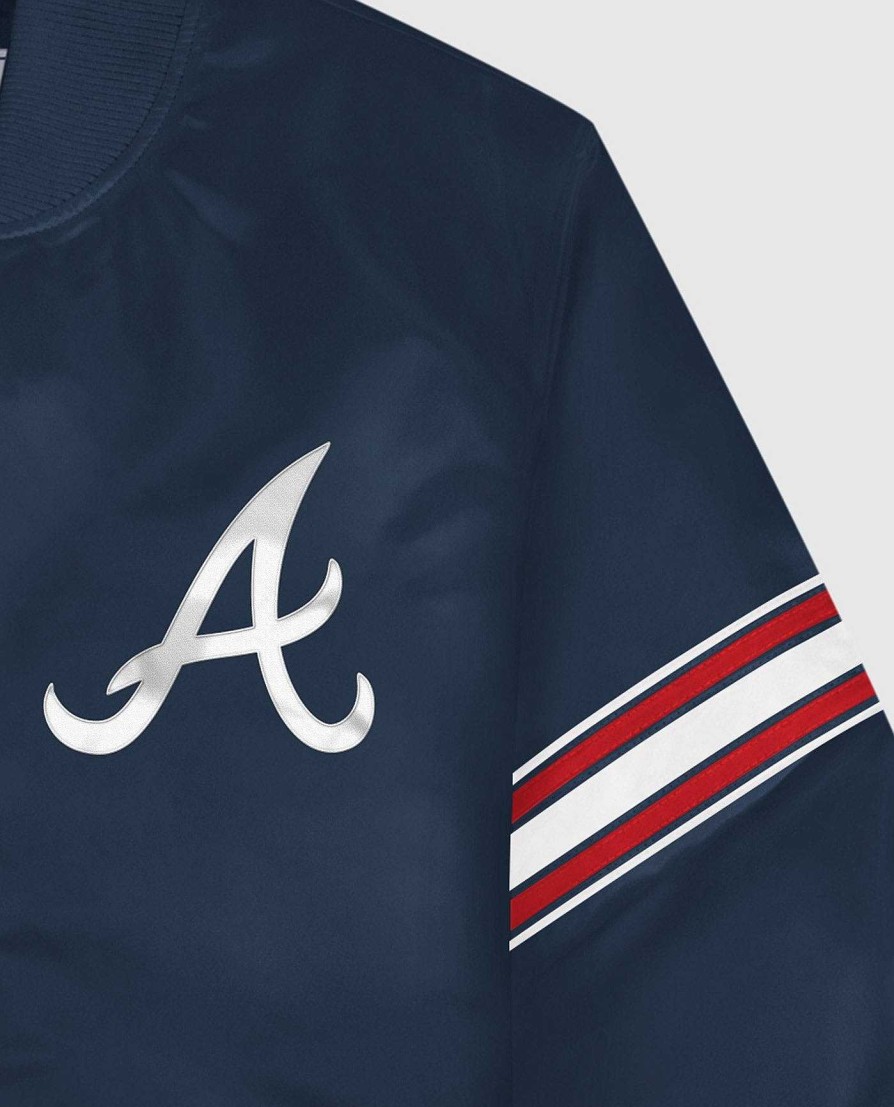 Mlb STARTER | Atlanta Braves Varsity Satin Full-Snap-Jacke Bravesnavy